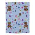 Blue teddy bears and flowers Baby Swaddle Blanket